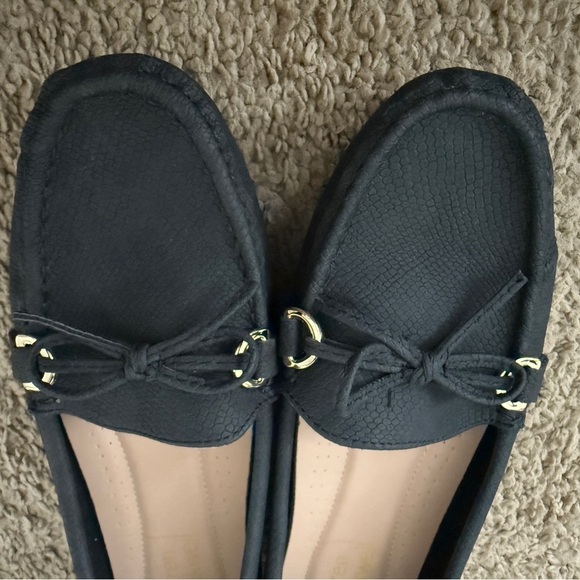 Lauren Blakwell black loafers with bow gold hardware size 6.5 business casual - Picture 5 of 6